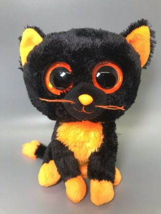 Rare Ty Beanie Boos Moonlight The Black Halloween Cat Kitten 6 " Plush