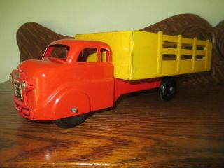 Vintage Dodge Tin Stake Truck Marx Lumar ? 1940s 1950s Coe Large
