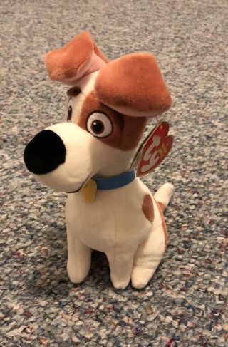 Ty Beanie Baby Plush 7 " Max The Jack Russell Terrier (secret Life Of Pets)