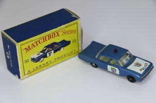 Matchbox Moko Lesney 55 Ford Fairlane Police Car W/ D - Series Box Mb120