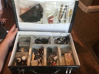 Vintage Slot Car Carrying Case Full Of Old Parts
