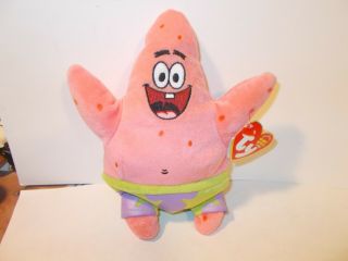Ty 7 " Patrick Star Spongebob Squarepants 2004 Beanie Babies Plush With Tags