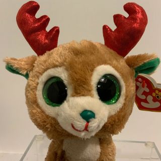 Ty Beanie Boos - ALPINE the Reindeer (6 Inch) (Red Antlers) MWMT 2