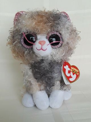 Ty Beanie Boos - Scrappy The Curly Hair Kitty Cat 6 " - With Tags