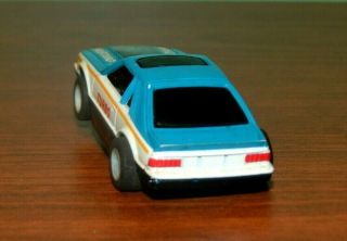1979 Tyco HO Scale Turquoise & White Mustang Turbo Slot Car 3