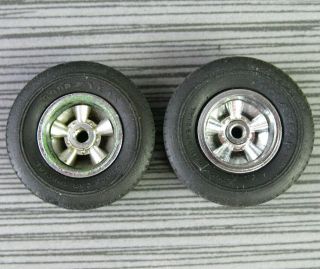 Slot Car Chrome American Mag Wheels Ss Cragar Rims/tires Vintage 1/24 Last Pair