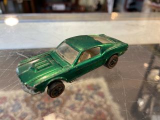 ☆hot Wheels Redline U.  S.  Custom Mustang Emerald Green W/white Int.  Tough ☆