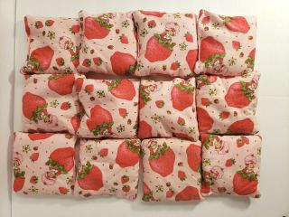 4 " Fabric Bean Bag Toss Game Set Of 12 Strawberry Shortcake Design Handmade