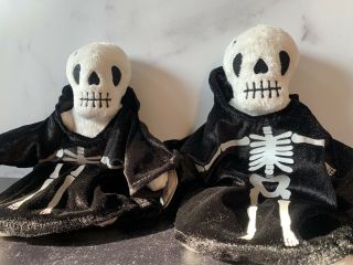 2x Ty Creepers The Skeleton Beanie Baby