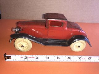 1930s Wyandotte Pressed Steel Red Toy Car 331 W/lights