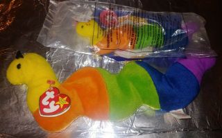 Set Of 2 " Inch " The Worm - 1995 Ty Beanie Babies - & Mcdonald 