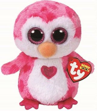 Ty Valentines Beanie Boos 9 " Medium Juliet Penguin Plush Animal Mwmt Heart Tags