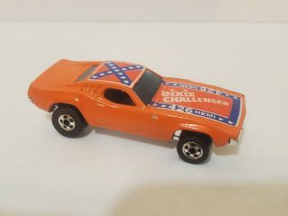 Vintage Mattel Hot Wheels Blackwall 1970 Dixie Challenger With Flag Great Condit