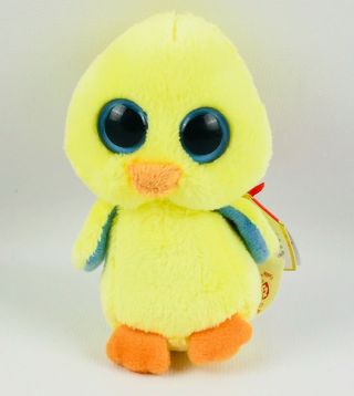 Ty Basket Beanies Goldie The Chick Plush 4 " Stuffed Animal Baby Chicken