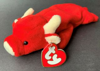 Ty 1995 Beanie Baby Tabasco Red Bull 3rd / 1st Generation Non - Tag