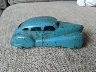 Antique Wyandotte Pressed Steel Toy Coupe Car Sedan Blue Usa Vintage - Nr