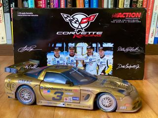 2001 Dale Earnhardt 3 Gold Chrome Corvette Racing Action 1:18 C5r Raced Version