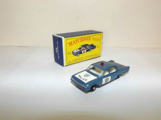 Matchbox Reg.  Wheel No.  55 - B Ford Fairlane Police Car Blue,  9x36 Bpw Code 8 Mib