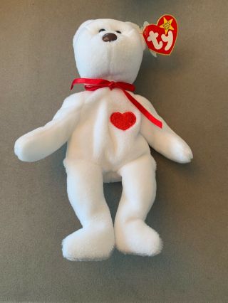 Retired Ty Valentino Beanie Baby With Errors (suface,  Origiinal) Brown Nose