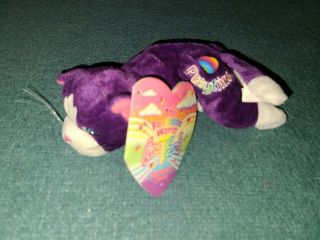 1998 Lisa Frank Fantastic Beans Playtime Kitten Purple Cat 8” Plush Nwt
