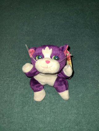 1998 Lisa Frank Fantastic Beans Playtime Kitten Purple Cat 8” Plush NWT 2