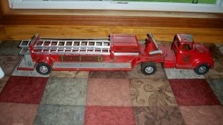 Vintage 1957 Tonka Ladder Fire Truck Pressed Steel Toy