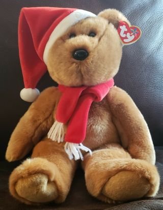 Ty Beanie Buddy - 1997 Holiday Teddy (14 Inch) - Mwmts Stuffed Animal Toy