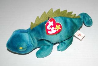 Ty Beanie Babies Iggy Iguana Plush Toy Stuffed Animal Lovey Nwt Retired