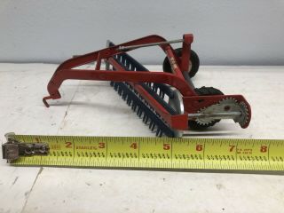 1/16 Tru - Scale Red Side Delivery Hay Rake Tractor Implement by Carter 3