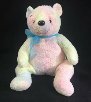 2001 Ty Beanie Buddies Pastel Tye Dye Mellow Teddy Bear Plush 10 " Tall Sitting