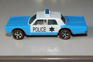 Restored Redline Hotwheel Police Cruiser In Blue And White Enamel Painted Fender