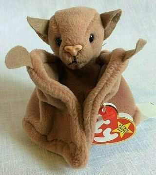 Ty Batty The Bat Beanie Baby Tush And Swing Tag 1996 Pvc Pellet Filled