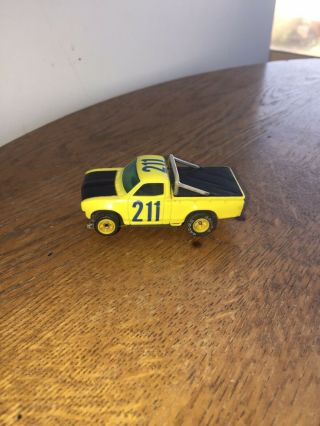 Vintage Afx Datsun Pickup Truck Yellow 211 Ho Slot Car Riding On G - Plus Power