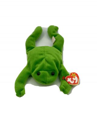 Ty Beanie Babie - Rare Legs The Frog Nwt Plush Stuffed Animal