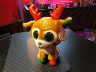 6 " Ty Beanie Boo " Alpine " The Reindeer,  Dob:12/21 - Old Stock From 2016