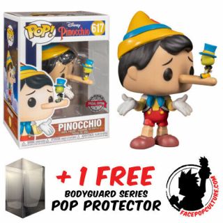 Funko Pop Vinyl Disney Pinocchio With Jiminy Cricket 617 Exclusive,  Protector