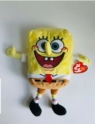 Ty Spongebob Best Day Ever Beanie Baby - W/ Tags 8”