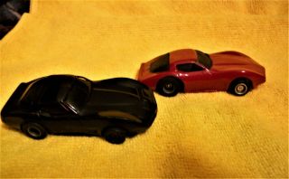 Tyco HO Scale Slot Car Chevrolet Corvette,  1 Red,  1 Black 2