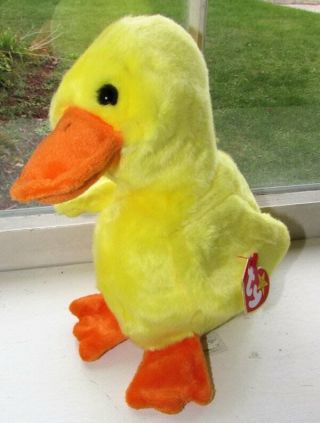 Ty Beanie Baby Buddy Quackers The Yellow Duck 1998 9 " Retired