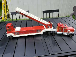 Vintage 1980s Pressed Steel No.  1 Tonka Fire Truck Hook And Ladder Truck L28