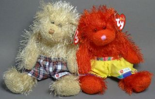 Ty Beanie Punkies Babies Bears Frizzy & Sizzles Both In Ty Shorts With Tags