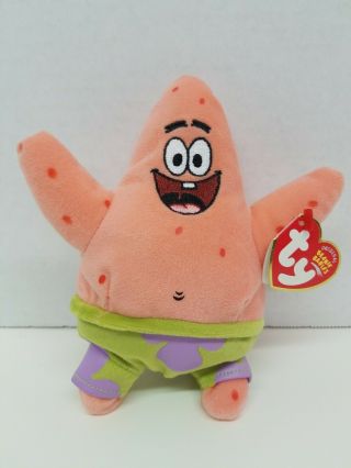 2004 Ty Beanie Baby Patrick Star Of Spongebob Squarepants With Tag