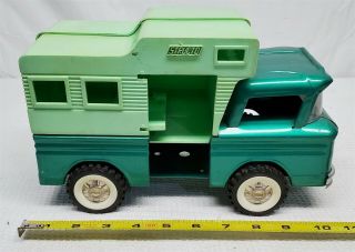 VINTAGE 60 ' S STRUCTO TWO TONE GREEN CAMPER TRUCK PRESSED STEEL 2