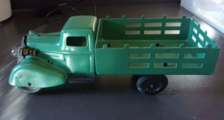 Vintage Wyandotte or Marx Green Truck Pressed Steel Toy 2