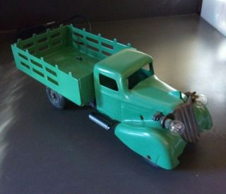 Vintage Wyandotte or Marx Green Truck Pressed Steel Toy 3