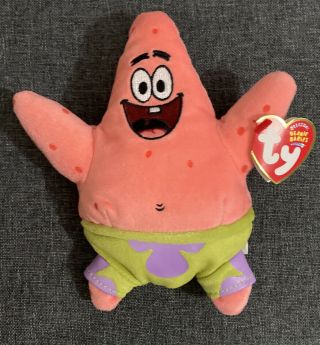 Ty Patrick Star Spongebob Squarepants 2004 Beanie Babies Plush