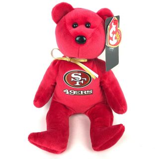 Ty Beanie Baby San Francisco 49ers Nfl Teddy Bear Plush 8.  5 " Beanie Babies Nwt