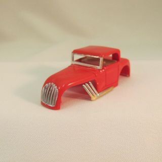 Aurora Model Motoring 1366 Red Hot Rod Coupe Shell W/chrome Pipes,  Uncut,  Vn