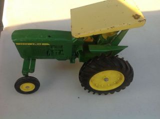 Vintage Ertl John Deere 3020/4020 Tractor Wide Front W/rops Canopy Farm Toys Jd