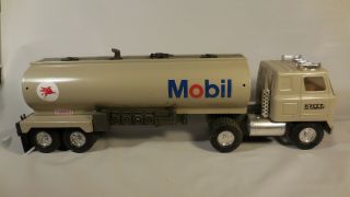 Vintage Ertl - Mobil Gas Oil Tanker - 22 " - Pegasus Horse Logo - Pressed Steel Toy